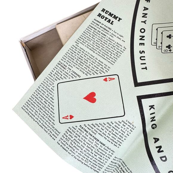 Vintage 1937 Rummy Royal Michigan Game Plastic Table Size Game Sheet Poker Chips - Picture 6 of 7